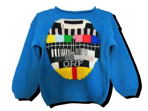 ORF Testbild-Pullover, blauer Pullover
