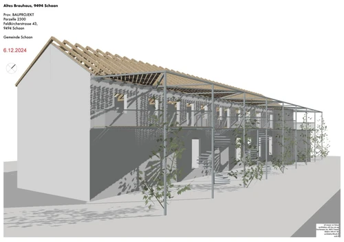 Architectural drawing of the Kulturbrauerei Schaan, Liechtenstein