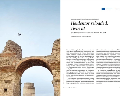 Screenshot vom Heidentorartikel im Im Bestand, Text und Heidentor abgebildet 