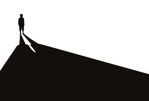 Schwarz weißes Bild mit Schatten von einem Menschen