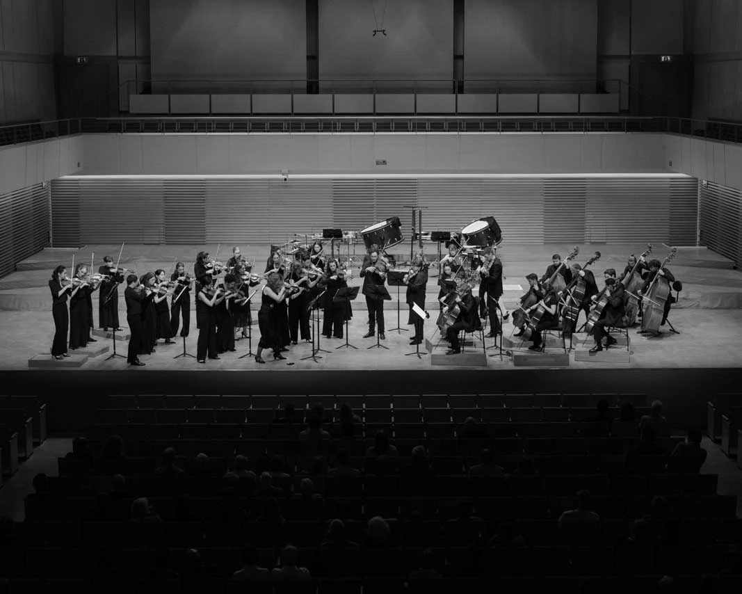 Orchestra on stage in Grafenegg