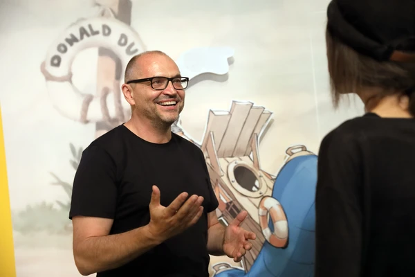 Director Gottfried Gusenbauer at the Karikaturmuseum Krems