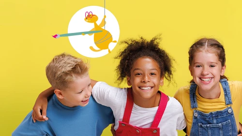 Sujet mit Kinder und Ziesel zum Kinder.Kunst.Fest