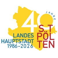 Jubiläumslogo der Stadt St. Pölten anlässlich 40 Jahre Landeshauptstadt