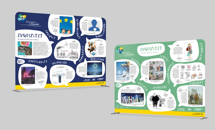 Visualisierung der Schulausstellung "Zugespitzt"
