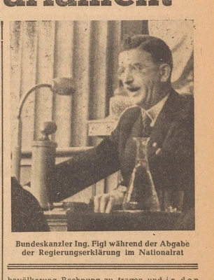 Alter Zeitungsabschnitt, Neues Österreich, 22. Dezember 1945 