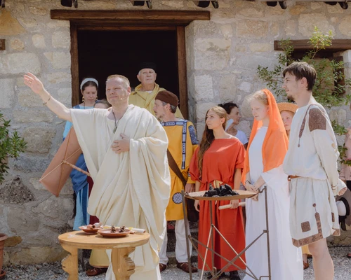 Römische Hochzeit vor dem Haus des Lucius 