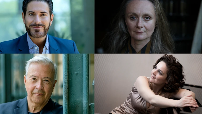 Vier Personen-Portraits, zwei Männer und zwei Frauen