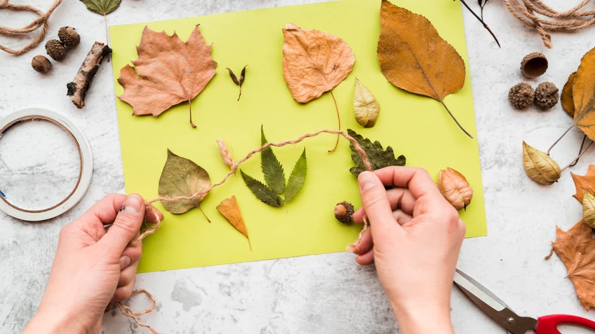 Kreatives Gestalten mit Blättern in der Family Factory