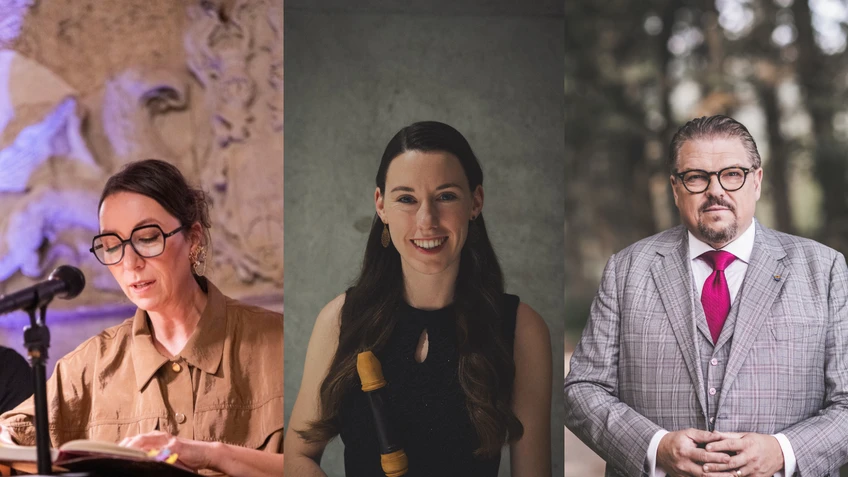 Programmfoto IBT26 >Warum später und nicht jetzt< mit Ursula Strauss, Sara Glanzer und Michael Schade