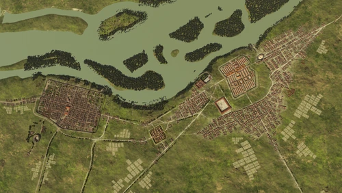 3D Rekonstruktion des antiken Siedlungsgebietes von Carnuntum, Luftbild