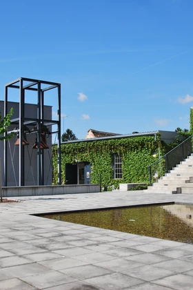 View of the piazza at the nitsch museum Mistelbach