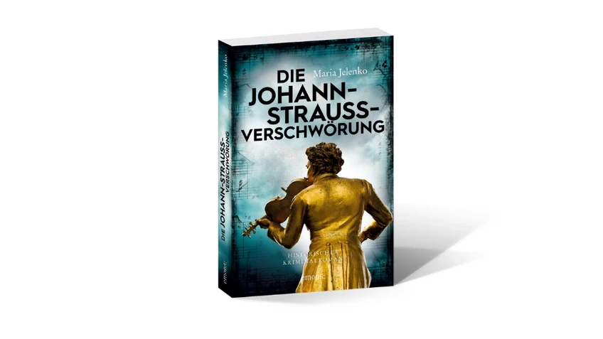 Buchcover: goldene Statue von Johann Strauss an der Geige