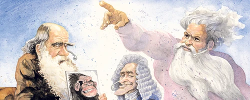 Sujet Darwin and Gott Karikatur