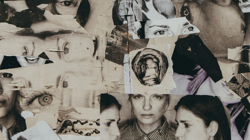 Collage of pictures with people.