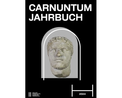 The cover of the Carnuntum Yearbook 2024 shows an ancient artifact against a black background.