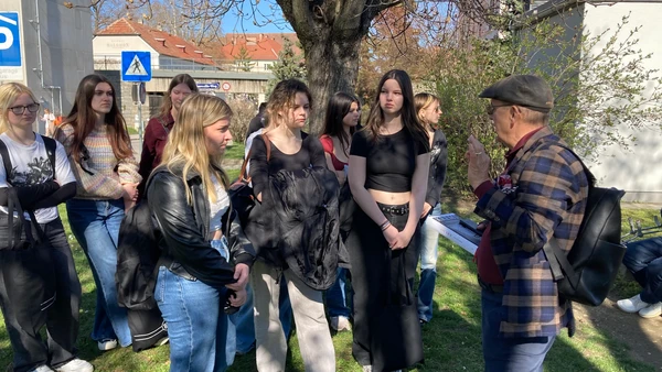A group of students