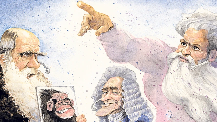 Sujet Darwin und Gott Karikatur