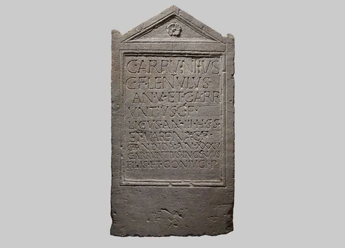 Roman funerary stele, a rectangular stone with an inscription