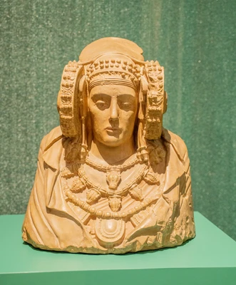 Dama de Elche, bust of a woman with an elaborate headdress