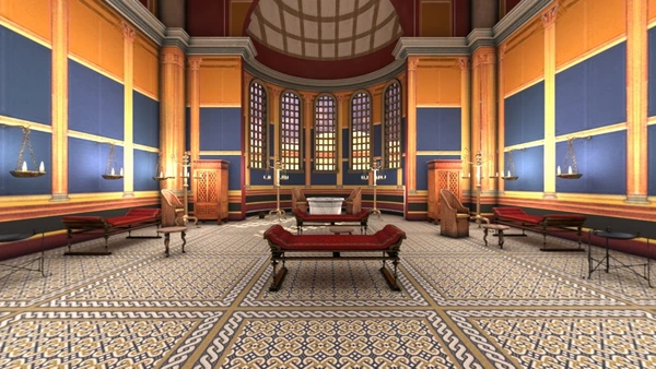 Virtual interior view of a Roman thermal bath