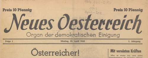 Alter Zeitungsabschnitt, Neues Oesterreich