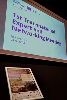 PowerPoint slide from the Transnational Expert and Networking Meeting in Novi Sad organized by the Roman Legacy project