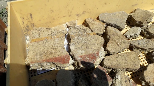 Wall plaster from the 2017 excavation section of the villa urbana, fragments of wall paintings 