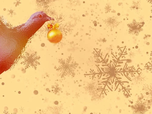 Weihnachtsabo Sujet Vogel gold